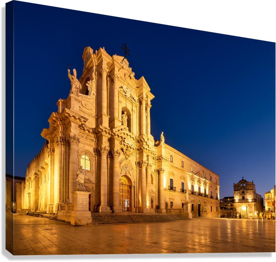 Visitors explore the Cathedral on Ortygia Island in Syracuse It