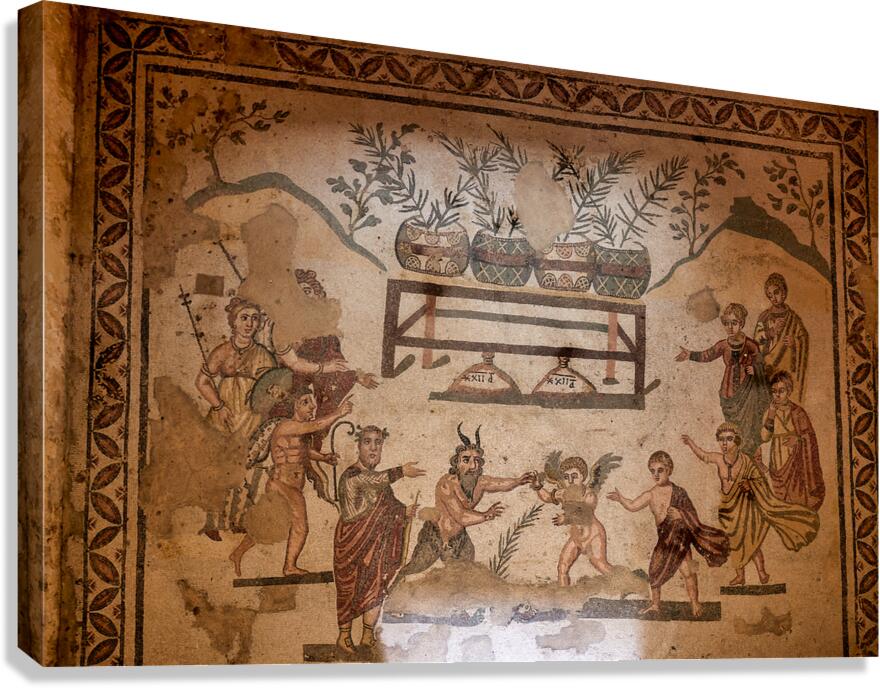 Mosaics showing scenes of everyday life at Villa Romana del Casa