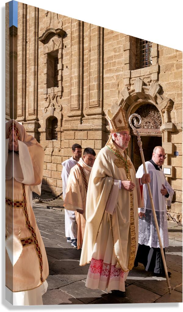 Religious procession to the cathedral in Caltagirone Sicily