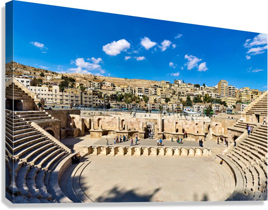 Roman Theater located in Amman Jordan draws visitors and locals