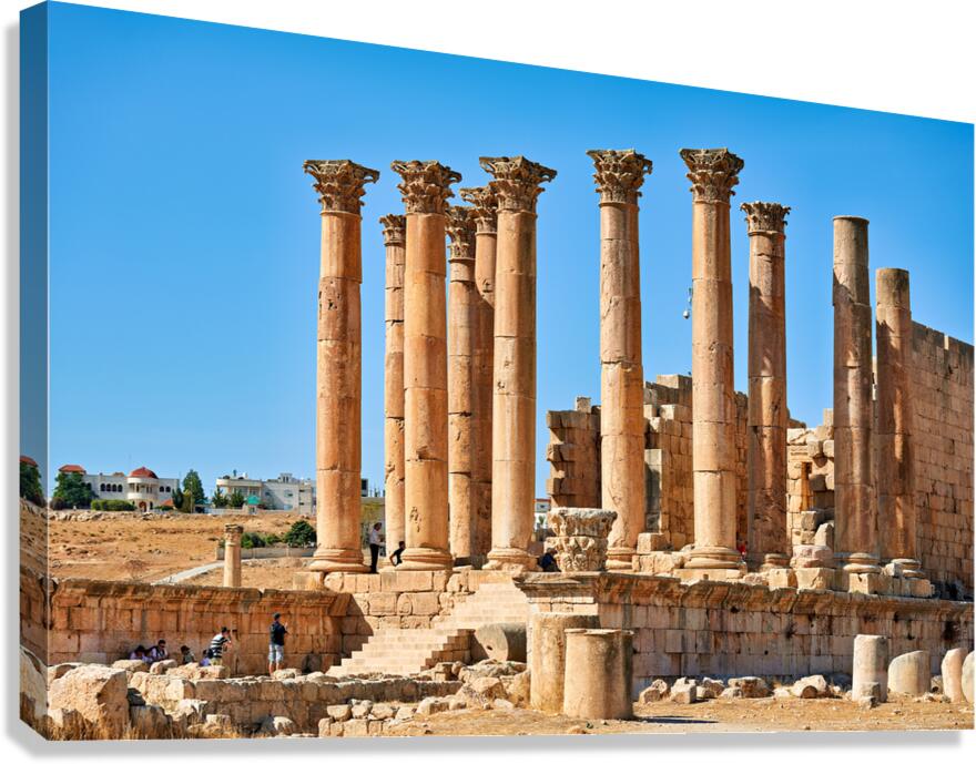 Ruins of ancient columns at Gerasa in Jordan during daytime