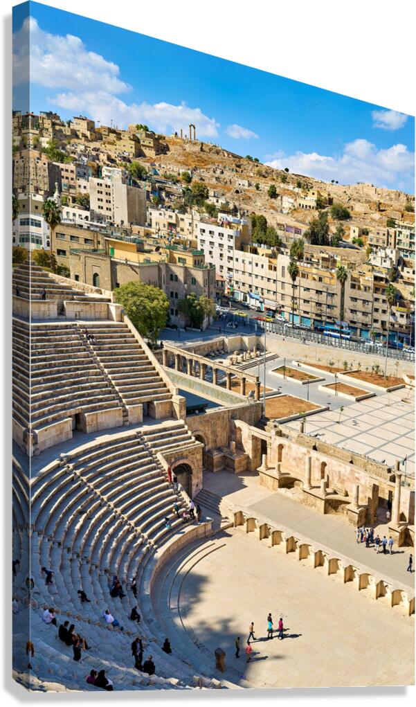 Visit to Roman Theater in Amman Jordan with city backdrop