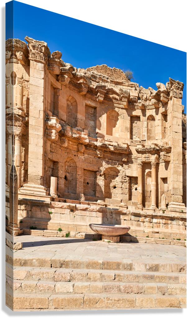 Exploring ancient ruins in Gerasa Jerash Jordan on a sunny day