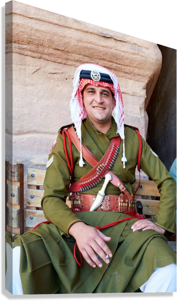 Proud soldier at Petra archaeological site in Jordan