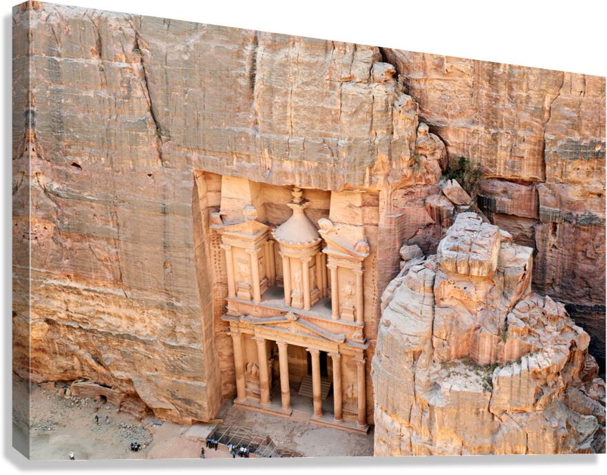 View of Al Khazneh in Petra Jordan from a high angle