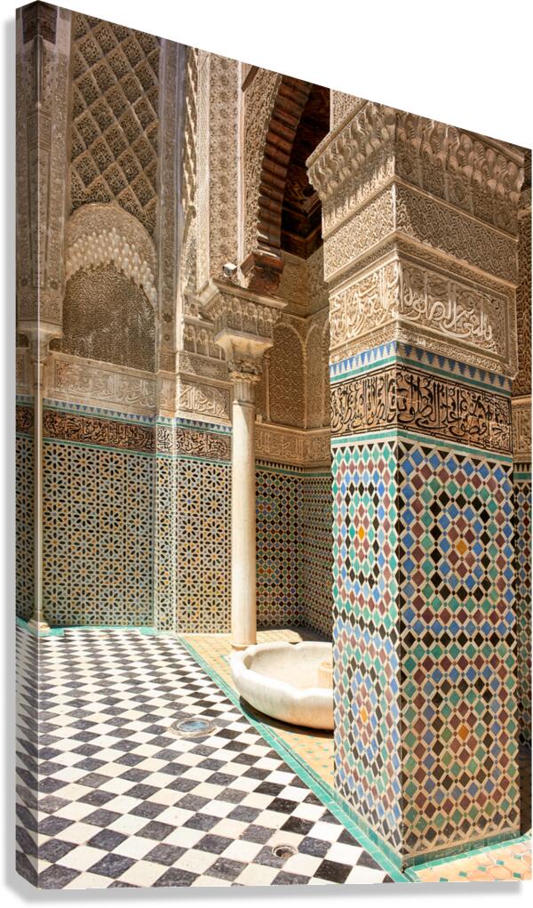 Exploring the details of Al Attarine Madrasa in Fez Morocco