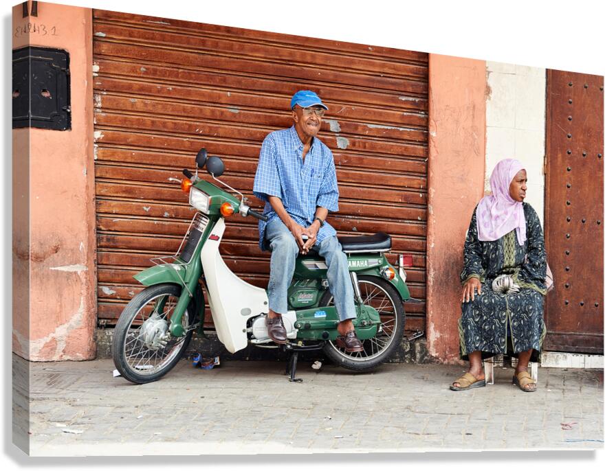 Life in the Medina shows a man and woman in Marrakesh