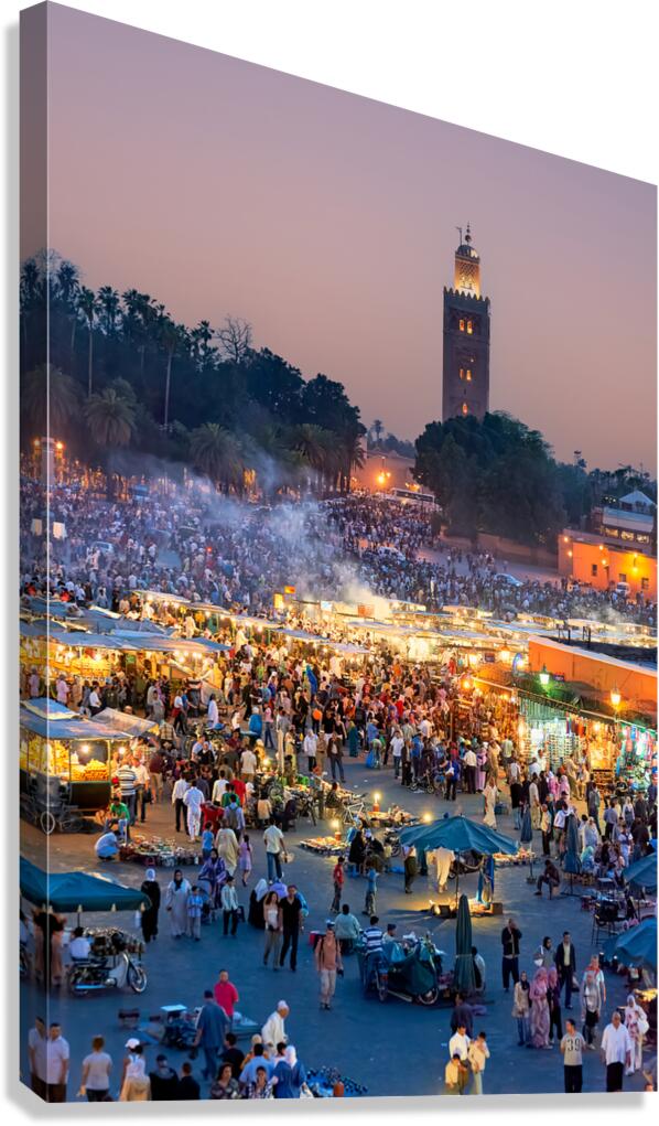 Sunset at Djema el Fna square in Marrakesh Morocco