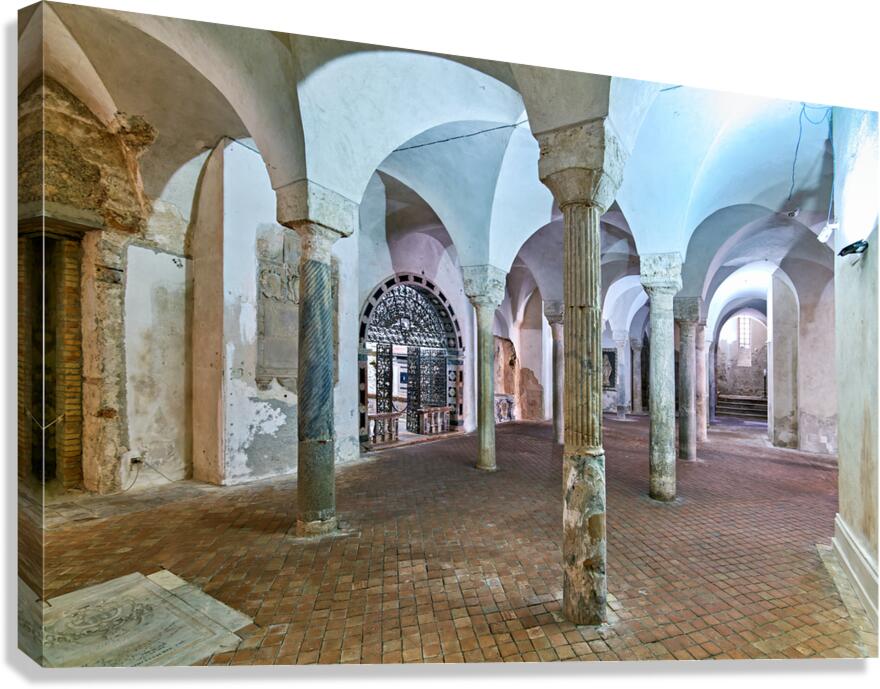 Exploring the crypt of the Norman Cathedral in Gerace Calabria