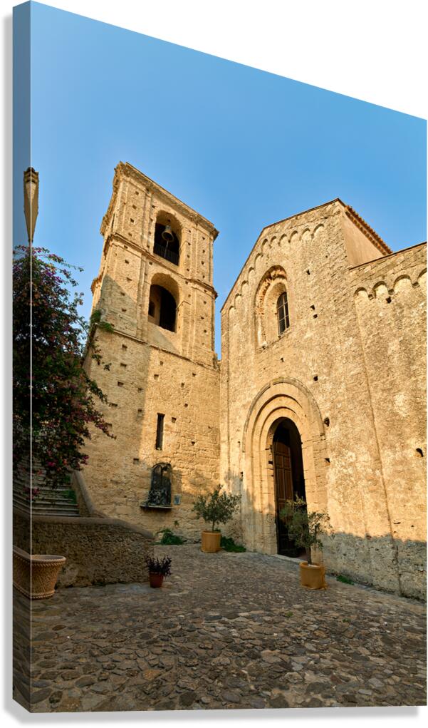 Norman cathedral facade in Gerace Calabria during the day