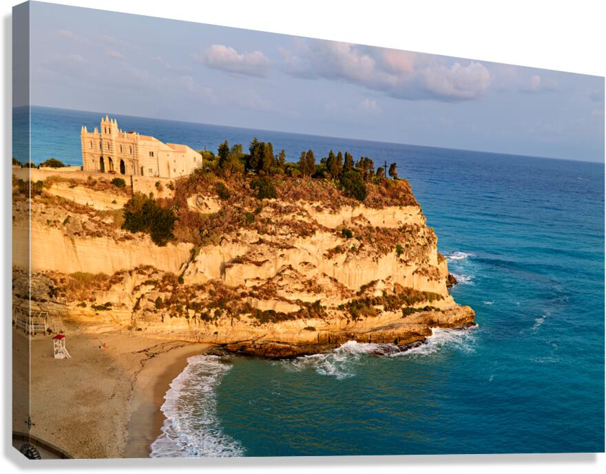 Sunrise over Santa Maria dellIsola Monastery in Tropea Calabria