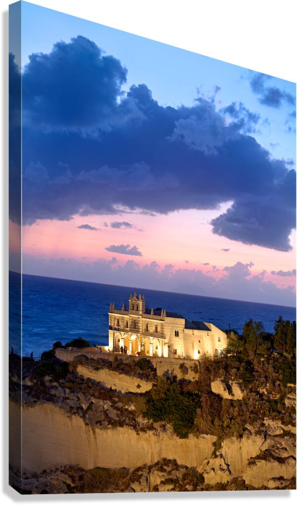 Sunset at the coastal town of Tropea in Calabria Italy