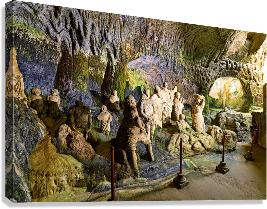 Cave church of Piedigrotta in Pizzo Calabro Italy features scul