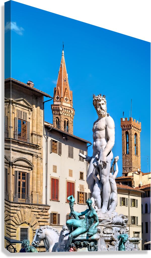 Fountain of Neptune in Piazza della Signoria in Florence Italy