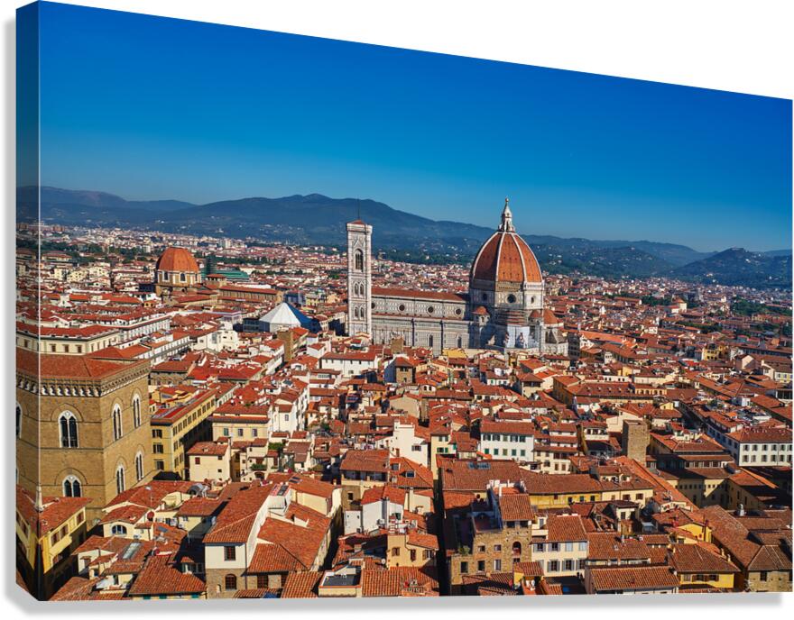 View of Florence with red rooftops under clear sky