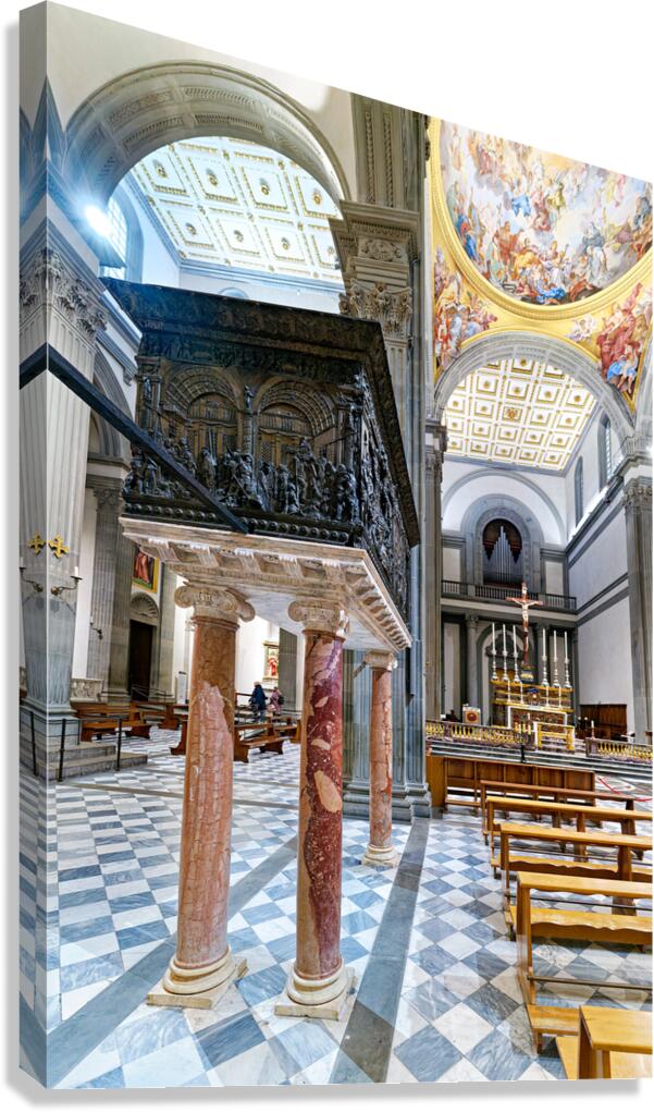 Pulpit in basilica of san lorenzo in florence tuscany italy