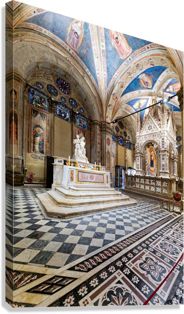 Orsanmichele gothic church interior in Florence Tuscany Italy