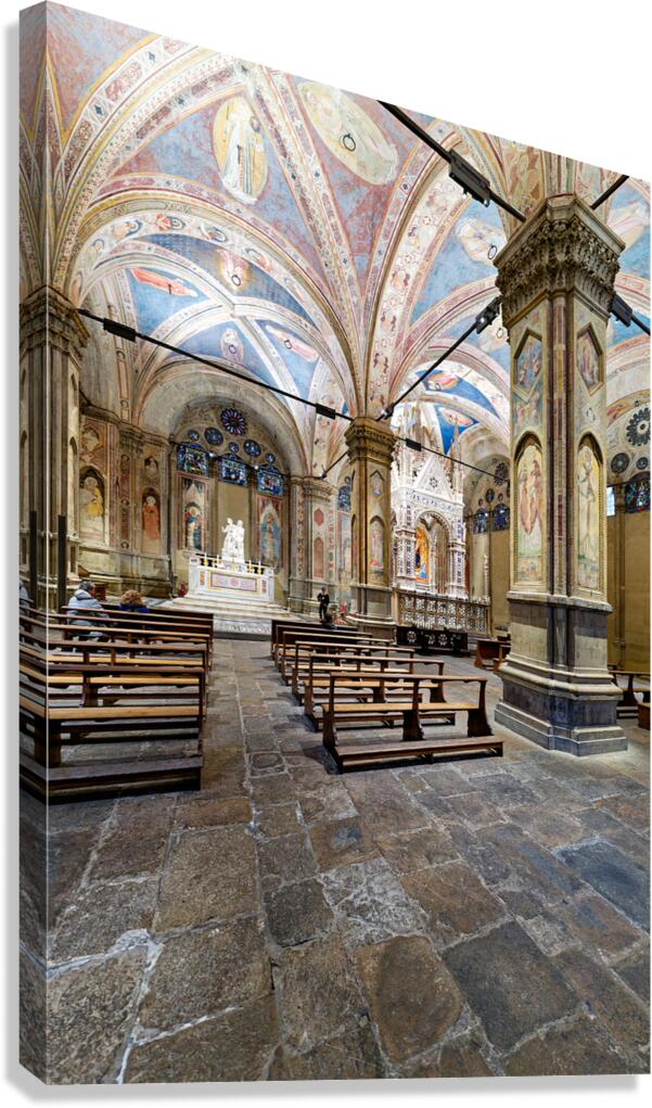 Visiting Orsanmichele church in Florence Tuscany Italy during th