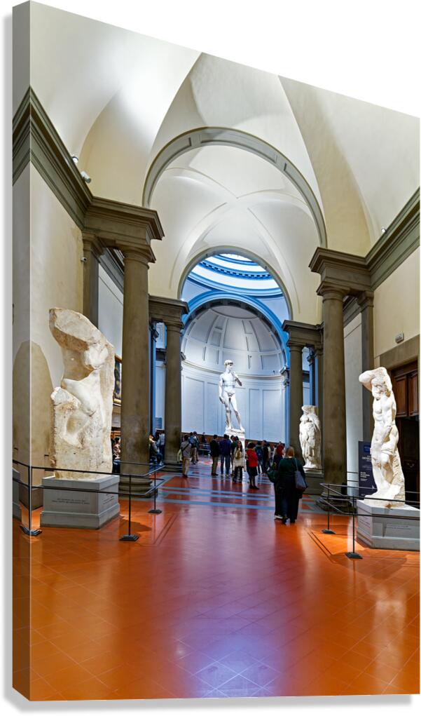 Michelangelos David stands in the Gallery of the Academy of Flo