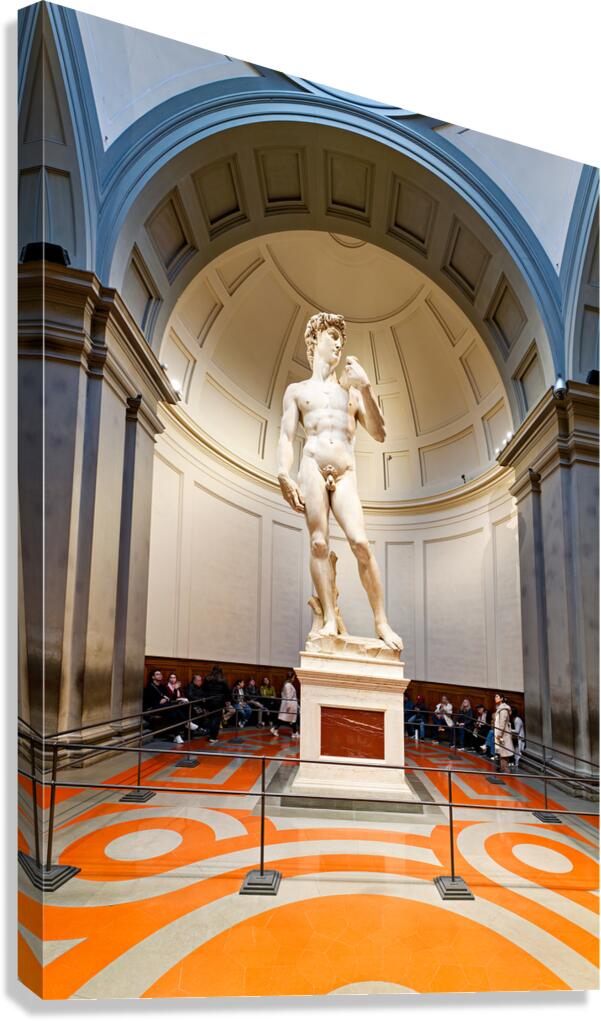 Michelangelos David stands in the Gallery of the Academy in Flo