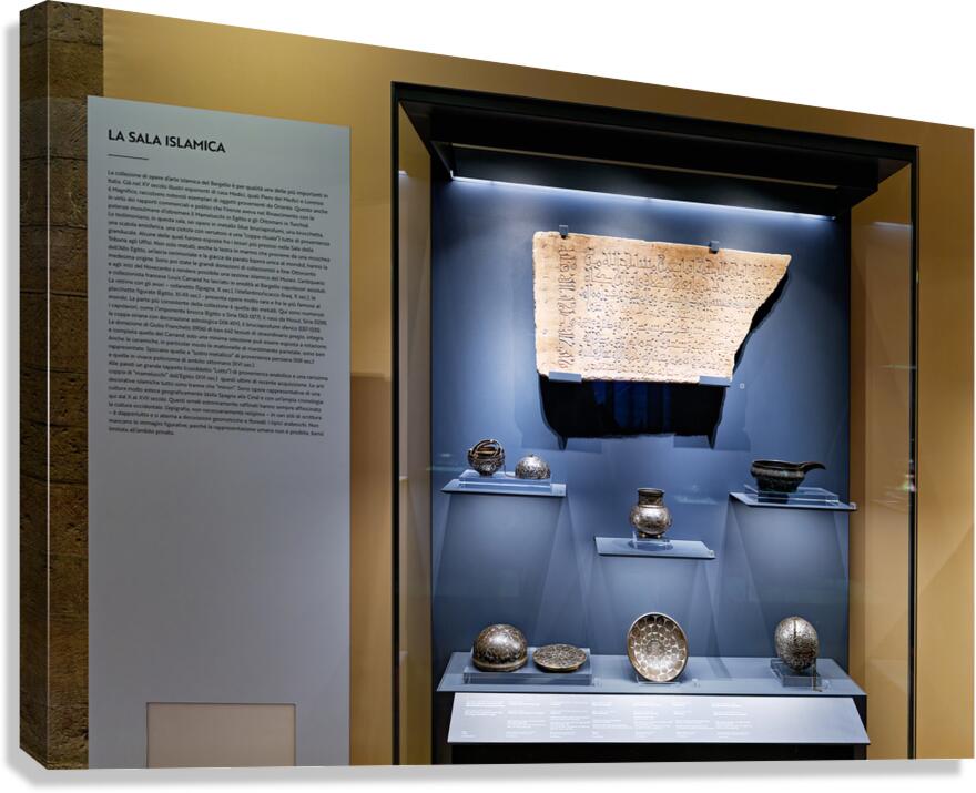 Exhibits of Islamic art at Museo Nazionale del Bargello in Flore