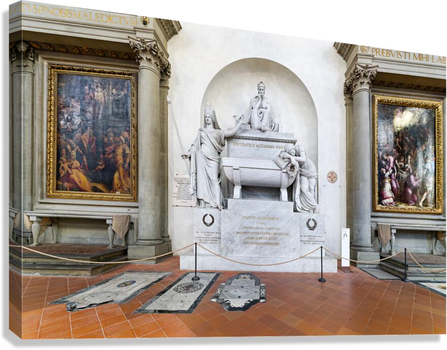 Dante Alighieri tomb inside Basilica di Santa Croce in Florence