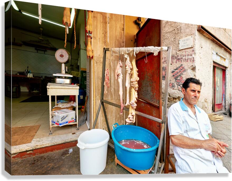 Market scene on Ballaro Street in Palermo Sicily during the day