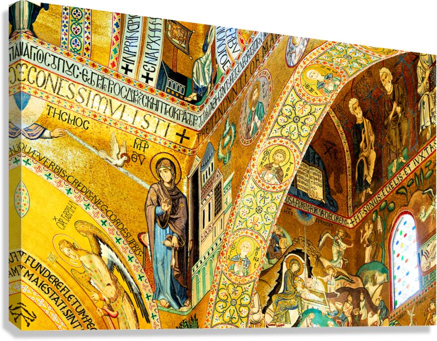 Cappella Palatina in Palermo shows detailed mosaics and ancient 