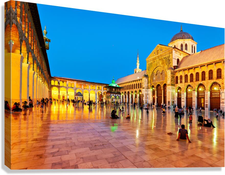 Visit to Umayyad Mosque at night in Damascus Syria
