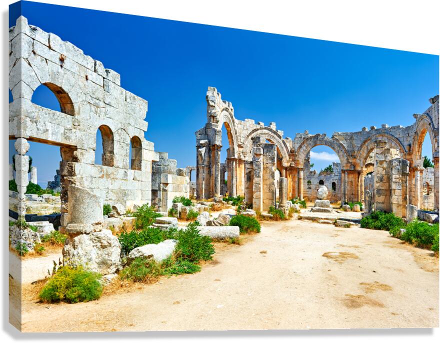 Ruins of Church of Saint Simeon Stylites in Syria on a clear day