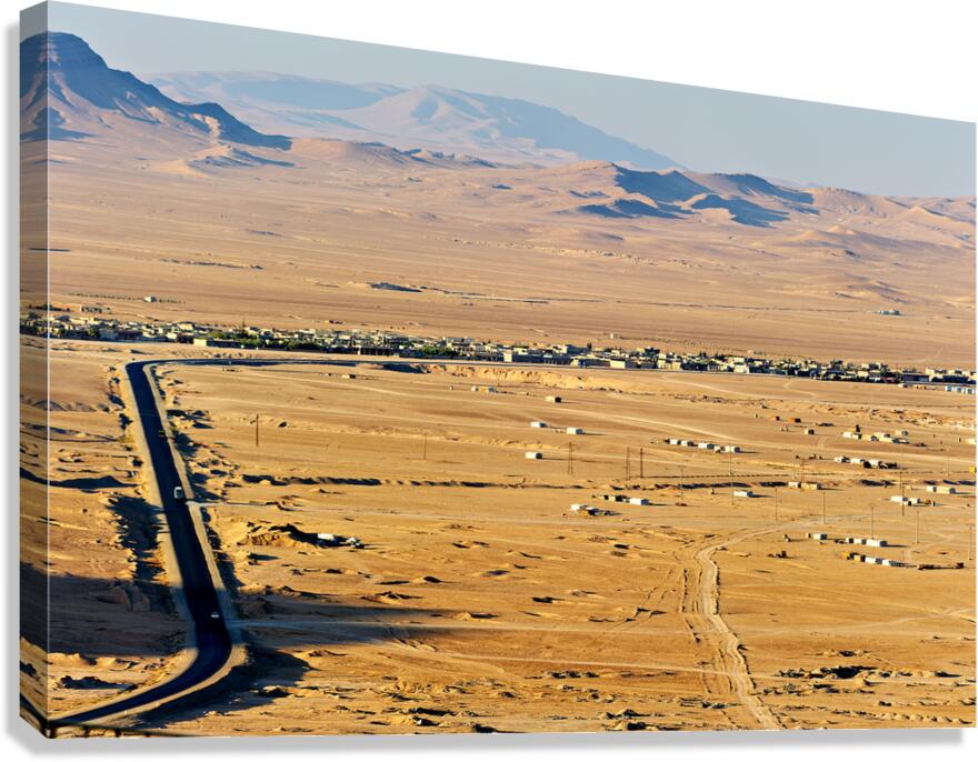 View of Palmyra new town in Syria showing landscape and roads