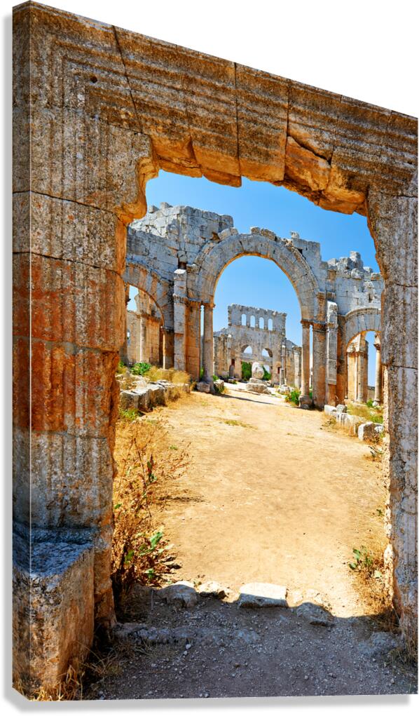 Exploring the ruins of Church of Saint Simeon Stylites in Syria