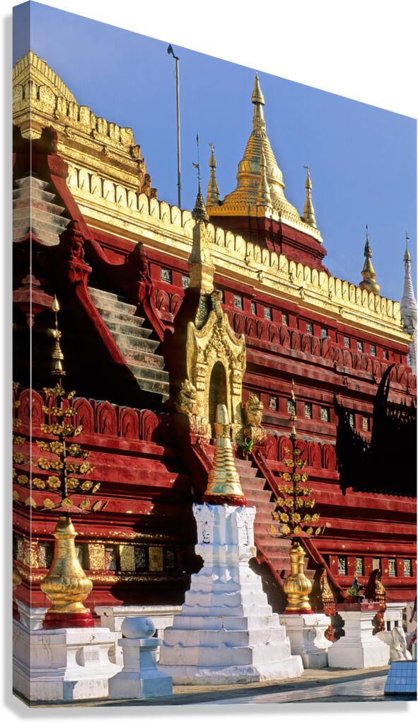 Shwezigon Paya in Bagan Myanmar during sunny day