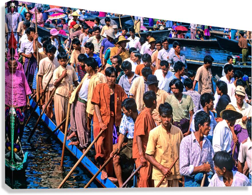 Celebration at Inle Lake Festival during vibrant boat gathering