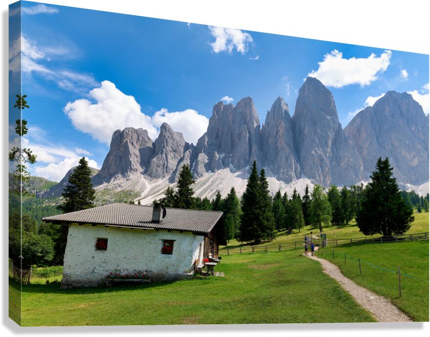 Panorama of Dolomites in Val di Funes South Tyrol Italy