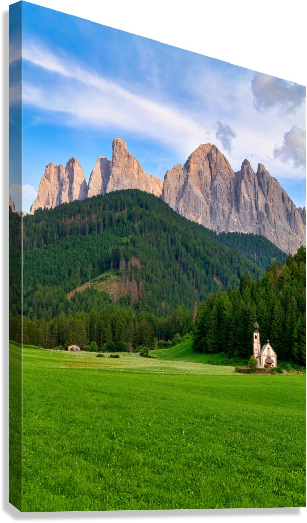 Small church at Val di Funes in South Tyrol Italy
