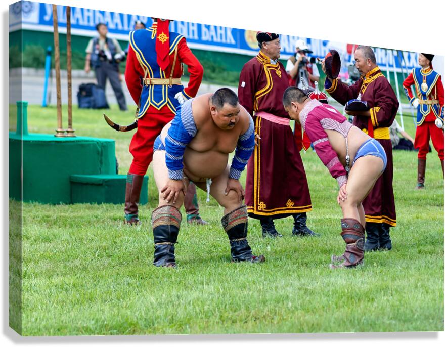 Wrestling games at Naadam festival in Ulaanbaatar Mongolia