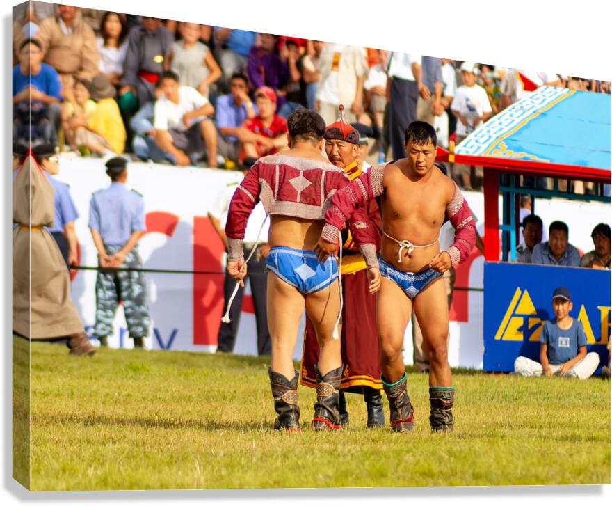Wrestling games at Naadam festival in Ulaanbaatar Mongolia