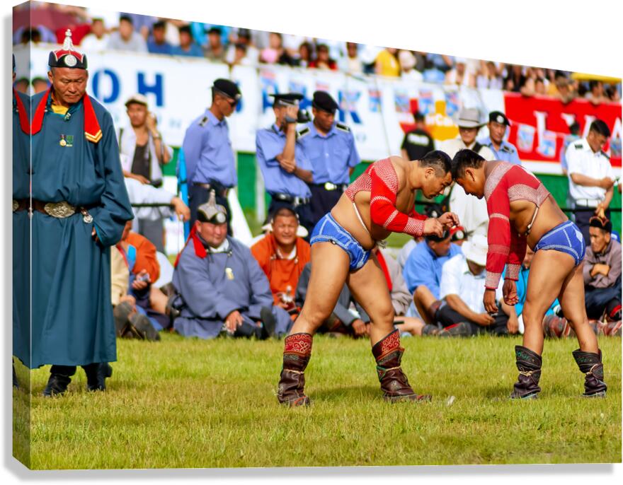 Wrestling games at Naadam festival in Ulaanbaatar Mongolia