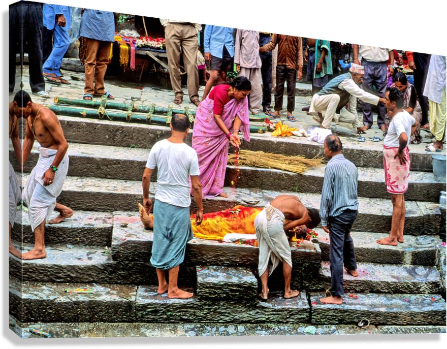 Cremation ceremony at Pashupatinath during the day in Kathmandu