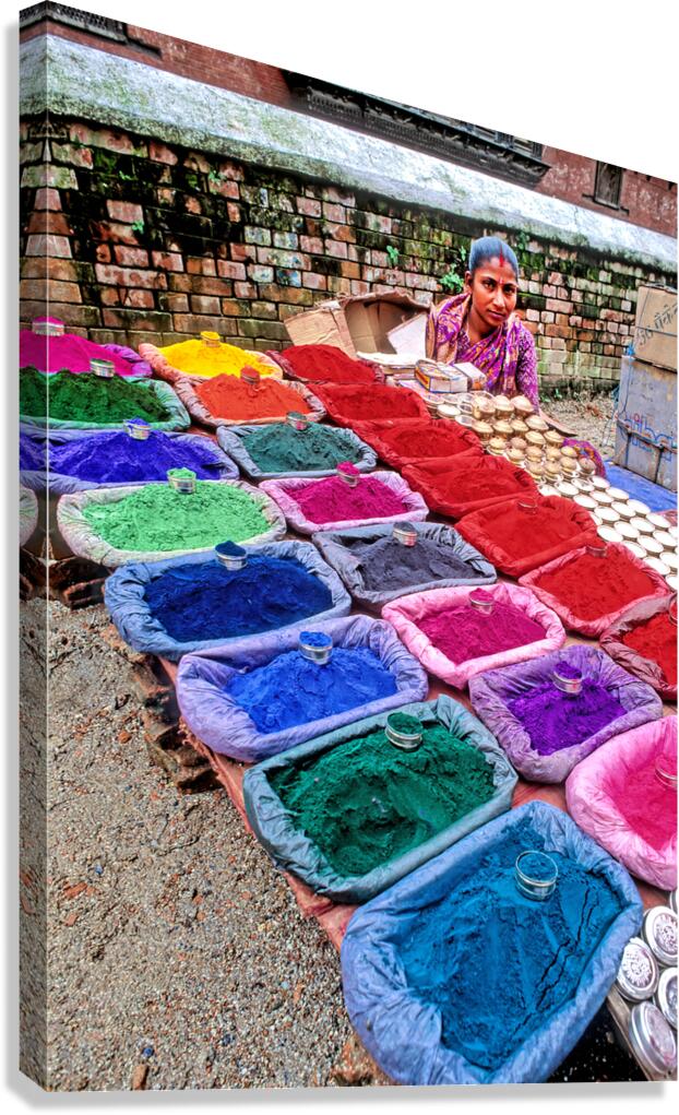 Colorful powders for sale at Pashupatinath in Kathmandu Nepal