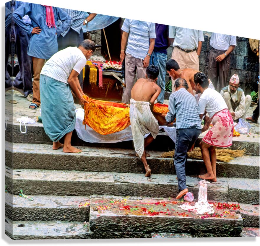 Cremation ceremony at Pashupatinath temple in Kathmandu Nepal