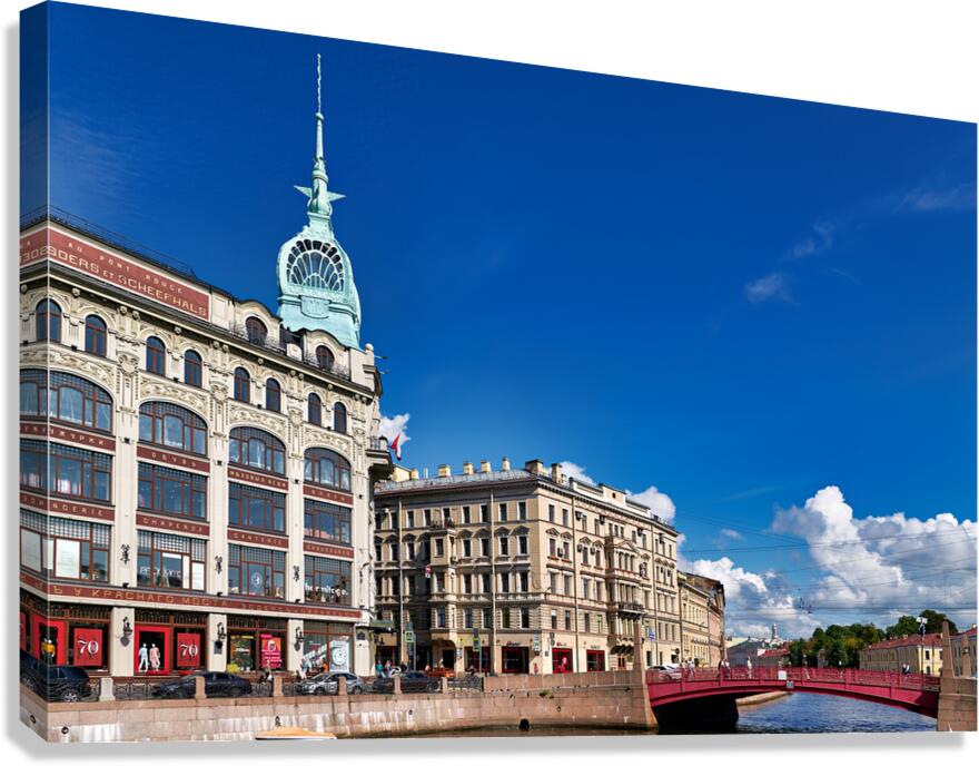 Historical buildings along Moyka River in St. Petersburg