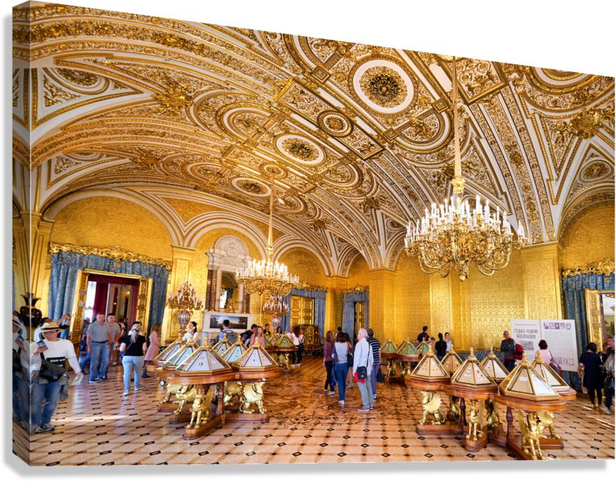 Visitors explore the Winter Palace at Hermitage Museum