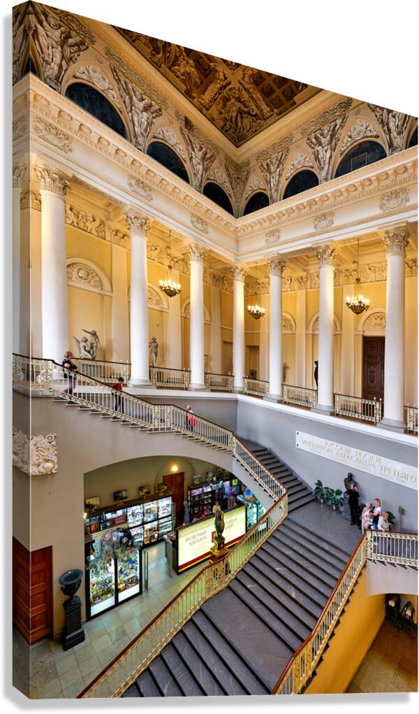 Visitors explore the Russian Museum in Saint Petersburg