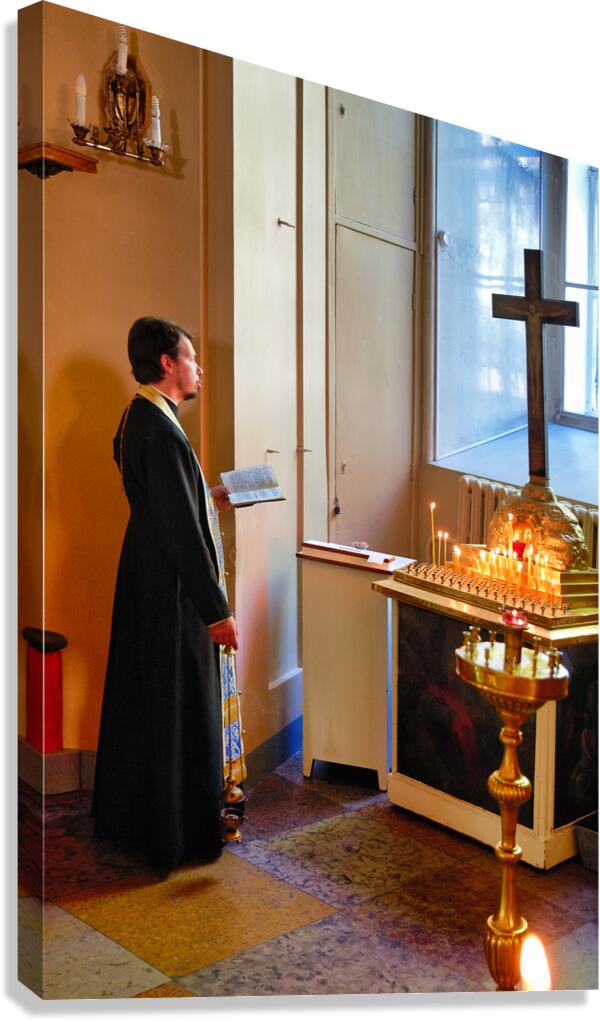 Prayer at transfiguration cathedral in st. petersburg