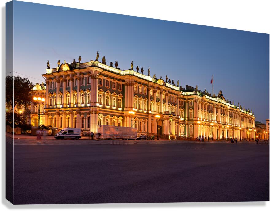 Admiralty Building at night in Saint Petersburg Russia