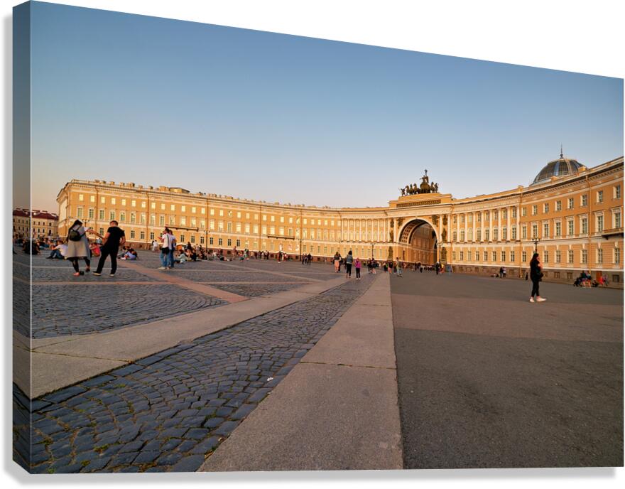 Visitors walk at the General Staff Building in Saint Petersburg