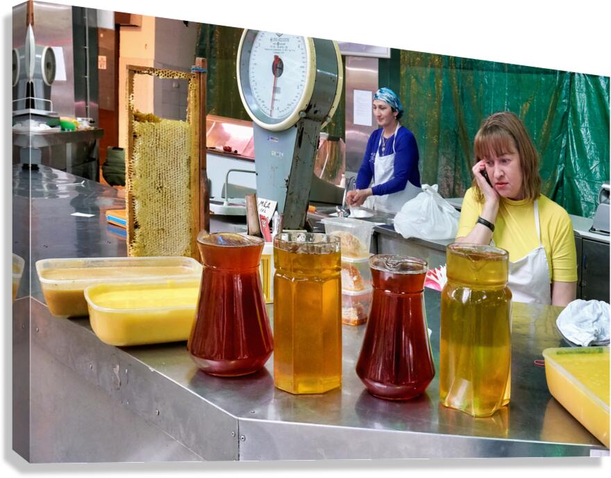 Honey products at Kuznechnyy Rynok Market in Saint Petersburg