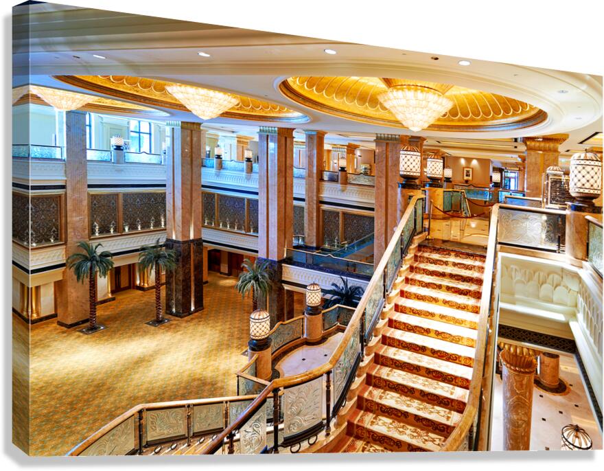 Interior staircase at Abu Dhabis Emirates Palace Hotel